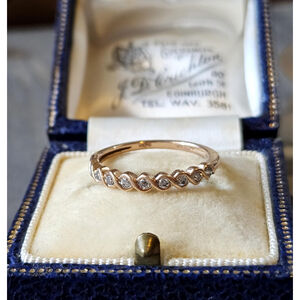 Twisted Elegant Diamond Band Ring, Stackable Anniversary Band in 10K Rose Gold